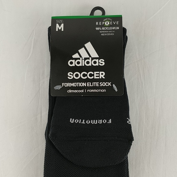 3 Adidas Soccer Formation Elite Socks Black Size M - Picture 6 of 6